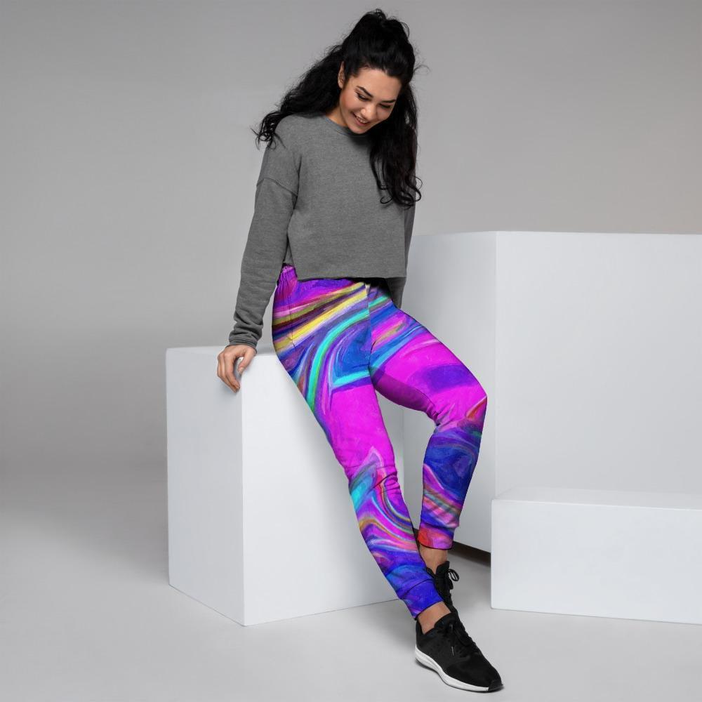 Abstract Purple Women's Joggers-grizzshop