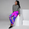 Abstract Purple Women's Joggers-grizzshop