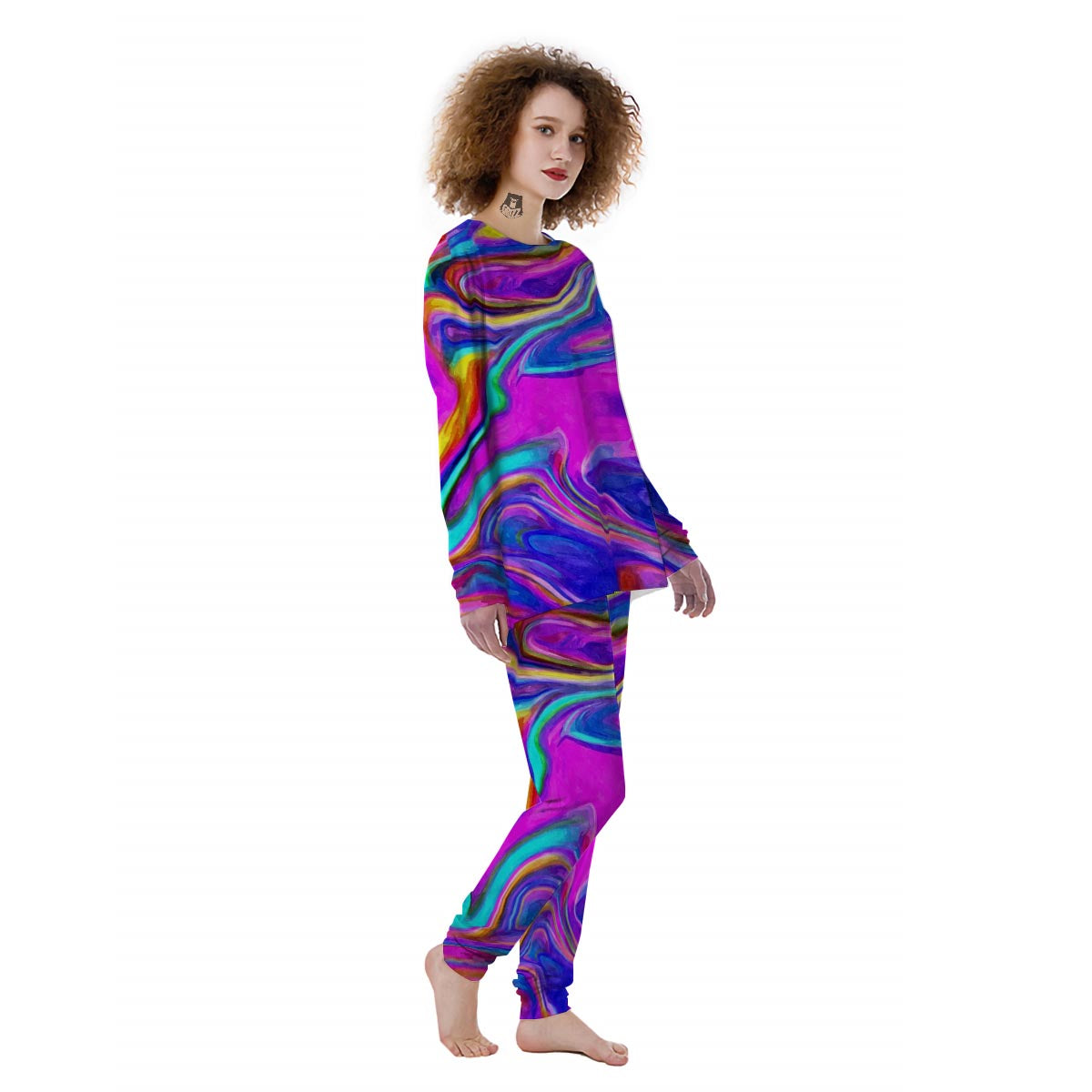 Abstract Purple Women's Pajamas-grizzshop