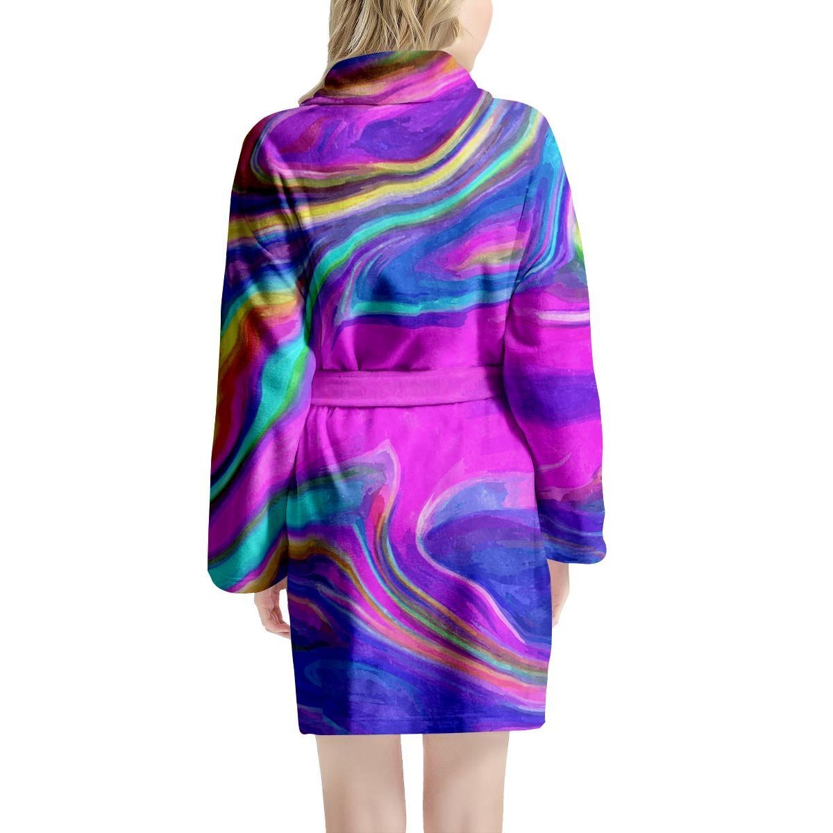 Abstract Purple Women's Robe-grizzshop