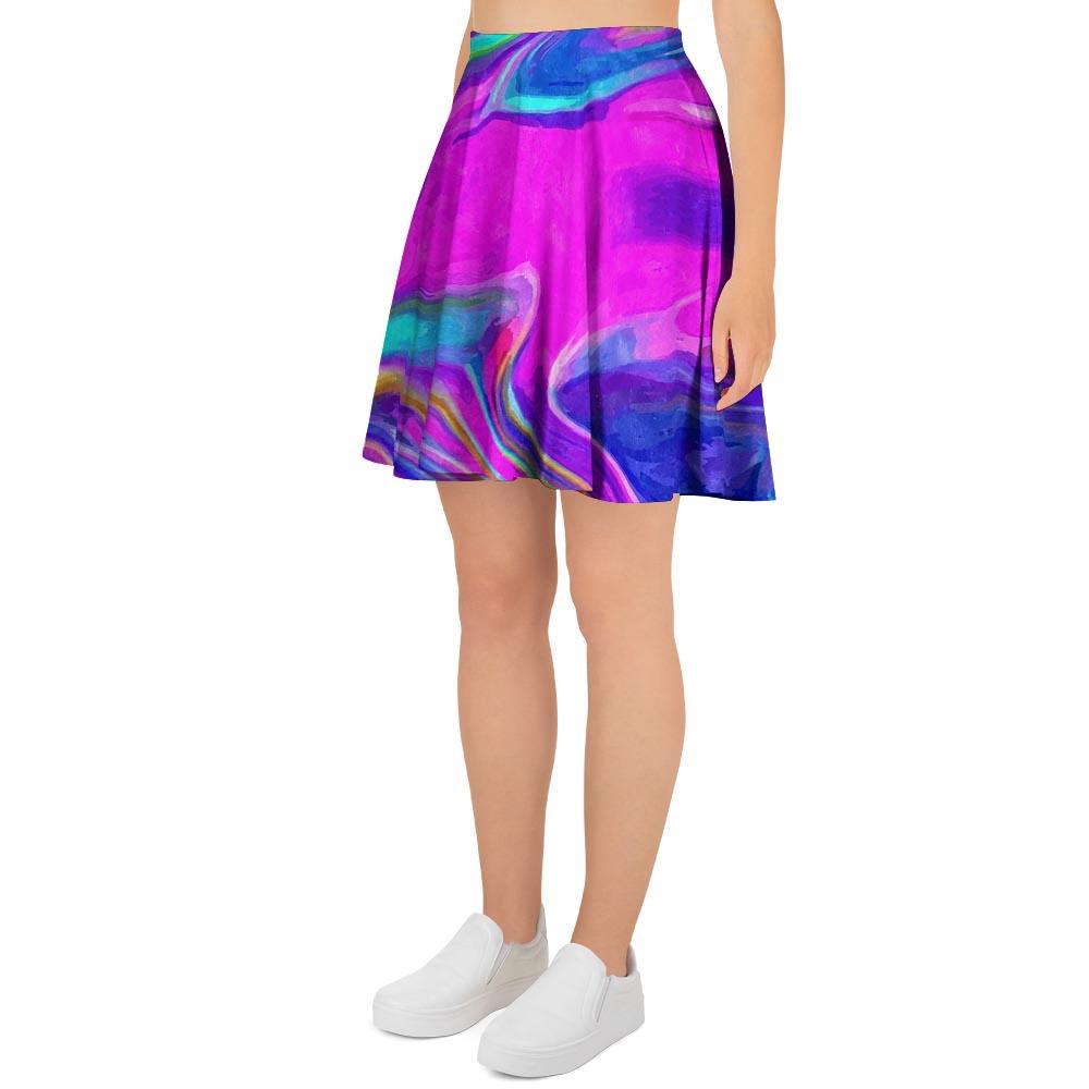 Abstract Purple Women's Skirt-grizzshop