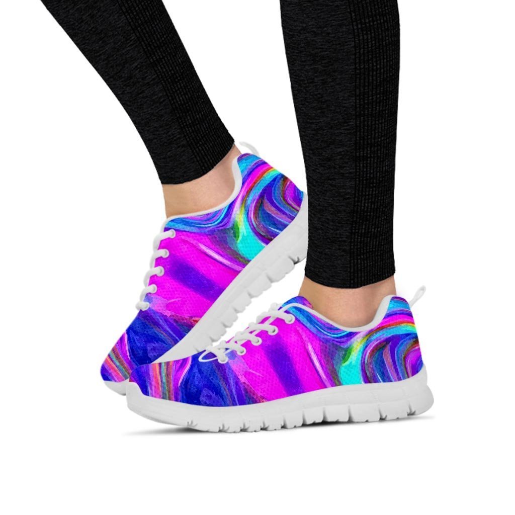 Abstract Purple Women's Sneakers-grizzshop