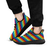 Abstract Rainbow Peace Signs And LGBT Print Pattern Black Athletic Shoes-grizzshop