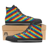 Abstract Rainbow Peace Signs And LGBT Print Pattern Black High Top Shoes-grizzshop