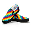 Abstract Rainbow Peace Signs And LGBT Print Pattern Black Slip On Shoes-grizzshop