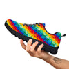 Abstract Rainbow Peace Signs And LGBT Print Pattern Black Sneaker-grizzshop