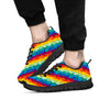 Abstract Rainbow Peace Signs And LGBT Print Pattern Black Sneaker-grizzshop