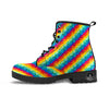 Abstract Rainbow Peace Signs And LGBT Print Pattern Leather Boots-grizzshop