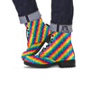 Abstract Rainbow Peace Signs And LGBT Print Pattern Leather Boots-grizzshop