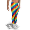 Abstract Rainbow Peace Signs And LGBT Print Pattern Men's Leggings-grizzshop