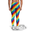 Abstract Rainbow Peace Signs And LGBT Print Pattern Men's Leggings-grizzshop