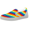 Abstract Rainbow Peace Signs And LGBT Print Pattern White Slip On Shoes-grizzshop