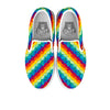 Abstract Rainbow Peace Signs And LGBT Print Pattern White Slip On Shoes-grizzshop