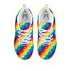 Abstract Rainbow Peace Signs And LGBT Print Pattern White Sneaker-grizzshop