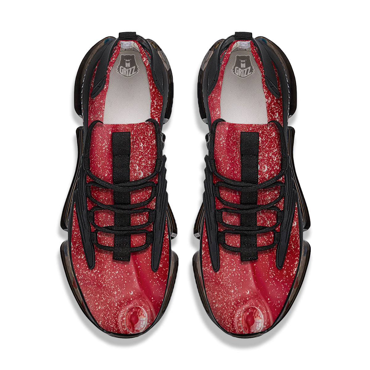 Abstract Red Liquid Black Gym Shoes-grizzshop