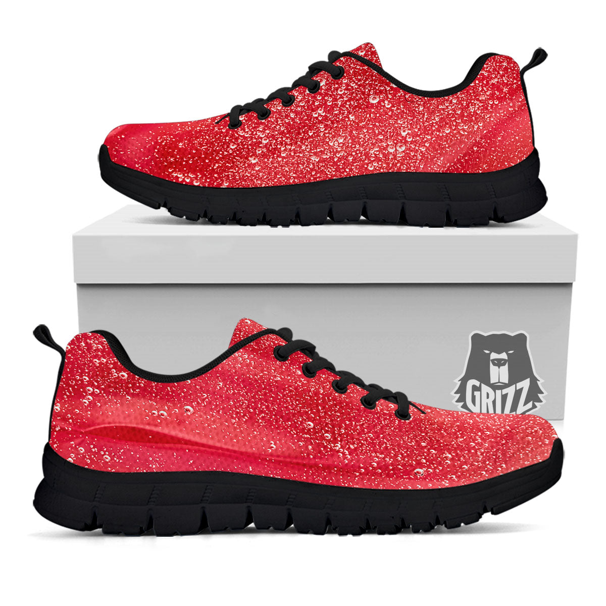 Abstract Red Liquid Black Sneaker-grizzshop