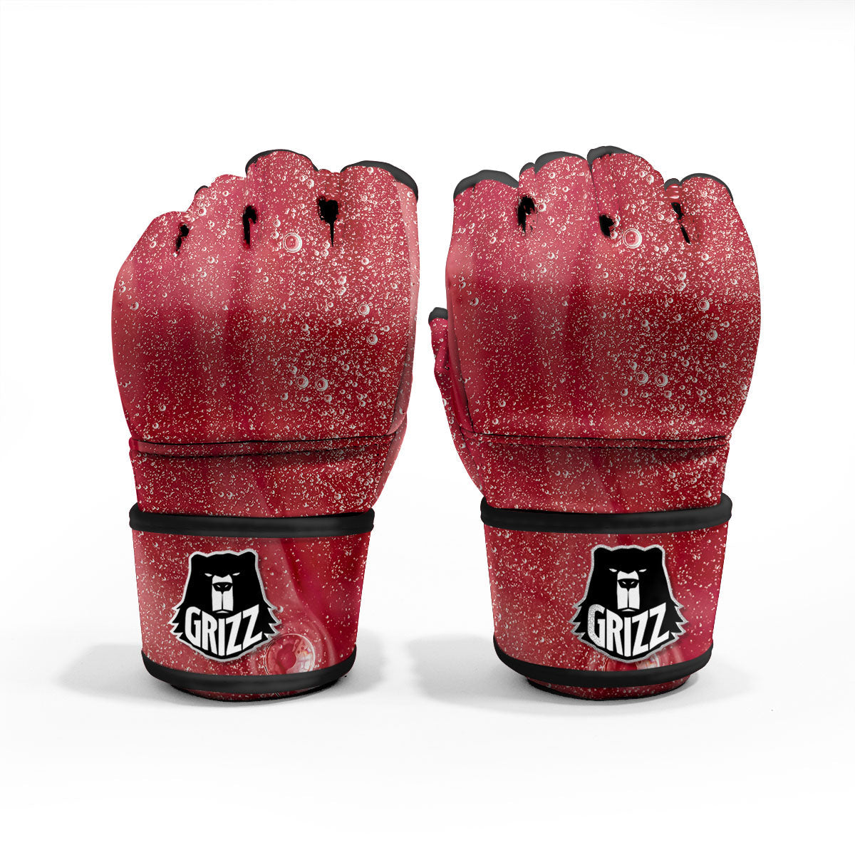 Abstract Red Liquid MMA Gloves-grizzshop