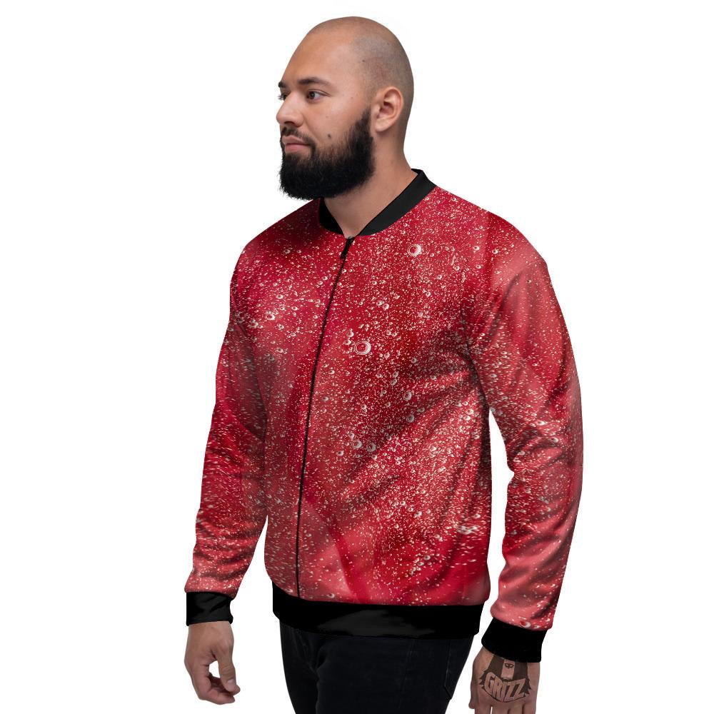 Abstract Red Liquid Men's Bomber Jacket-grizzshop
