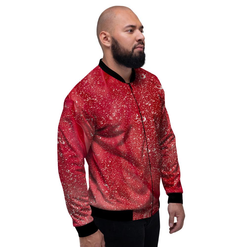 Abstract Red Liquid Men's Bomber Jacket-grizzshop
