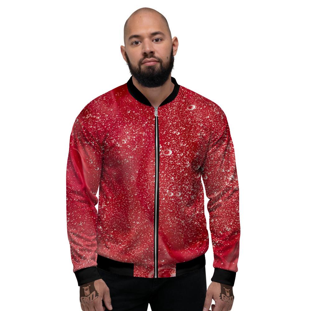 Abstract Red Liquid Men's Bomber Jacket-grizzshop