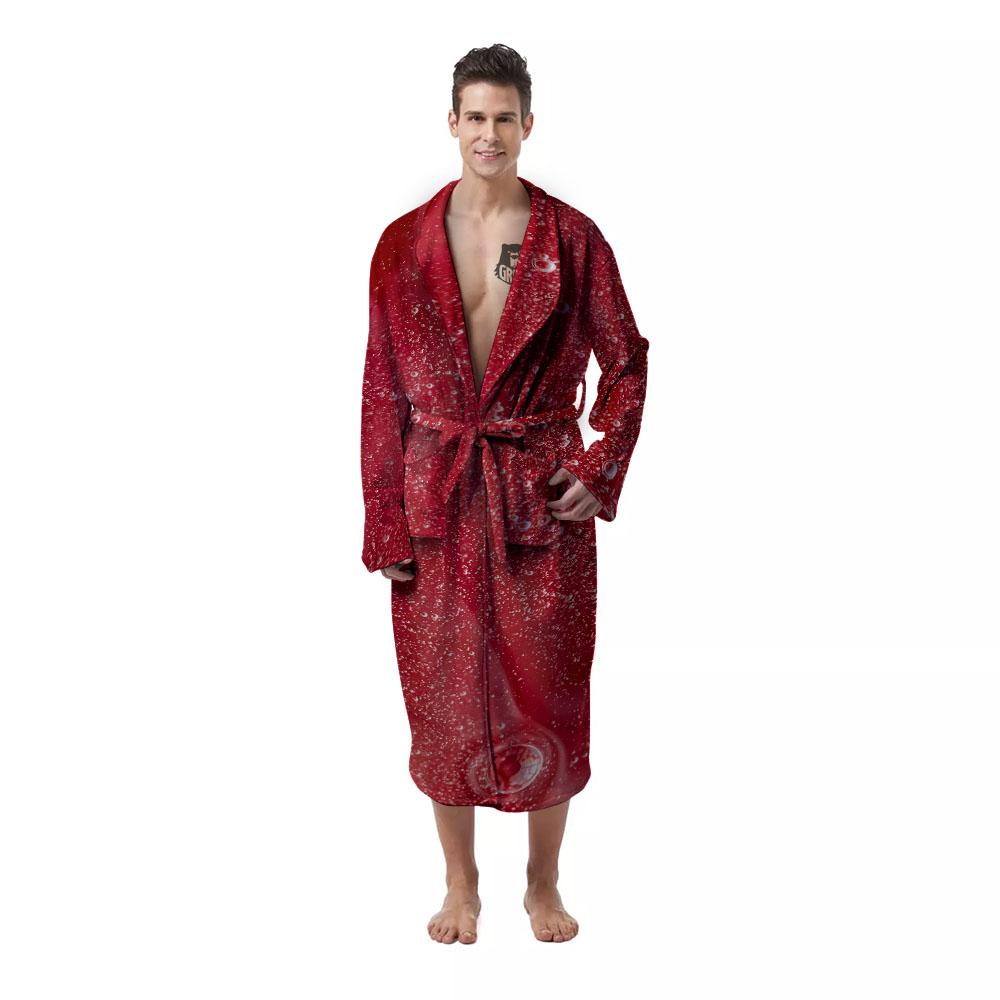 Abstract Red Liquid Men's Robe-grizzshop