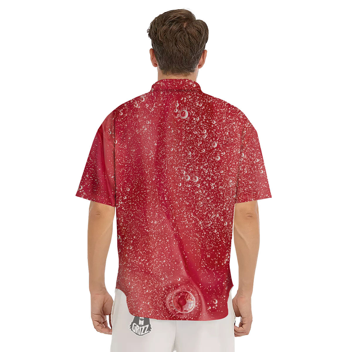 Abstract Red Liquid Men's Short Sleeve Shirts-grizzshop