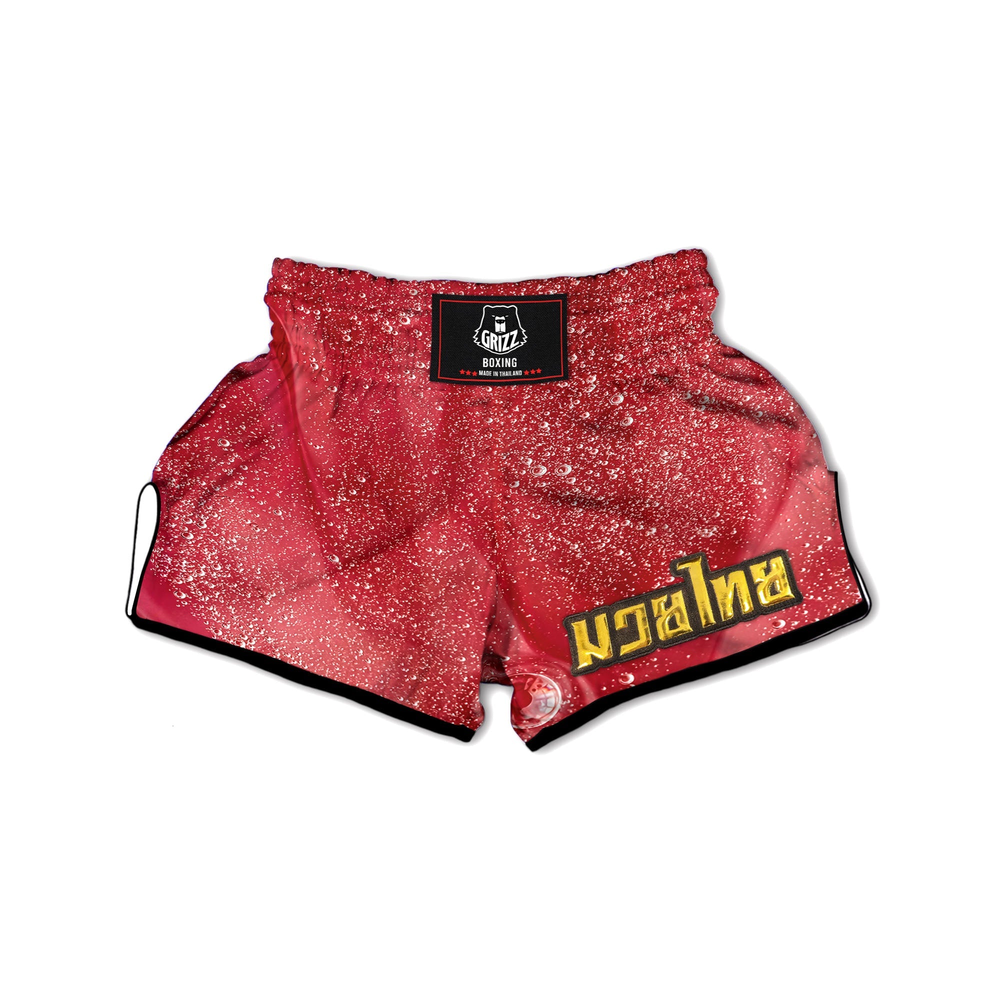 Abstract Red Liquid Muay Thai Boxing Shorts-grizzshop