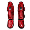 Abstract Red Liquid Muay Thai Shin Guards-grizzshop