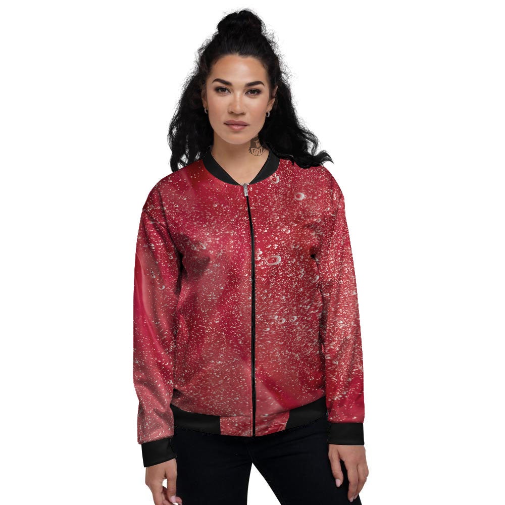 Abstract Red Liquid Women's Bomber Jacket-grizzshop