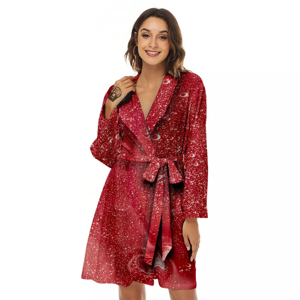 Abstract Red Liquid Women's Robe-grizzshop