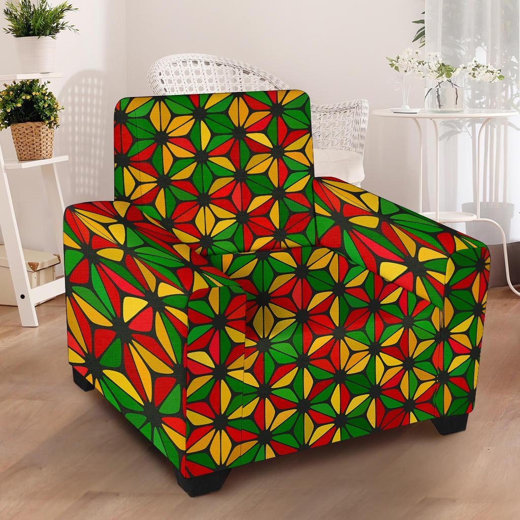 Abstract Reggae Rasta Armchair Cover-grizzshop