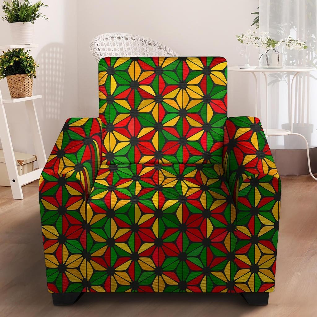 Abstract Reggae Rasta Armchair Cover-grizzshop