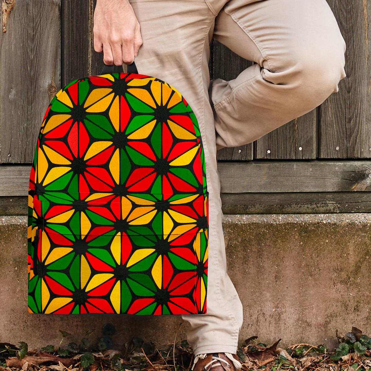 Abstract Reggae Rasta Backpack-grizzshop