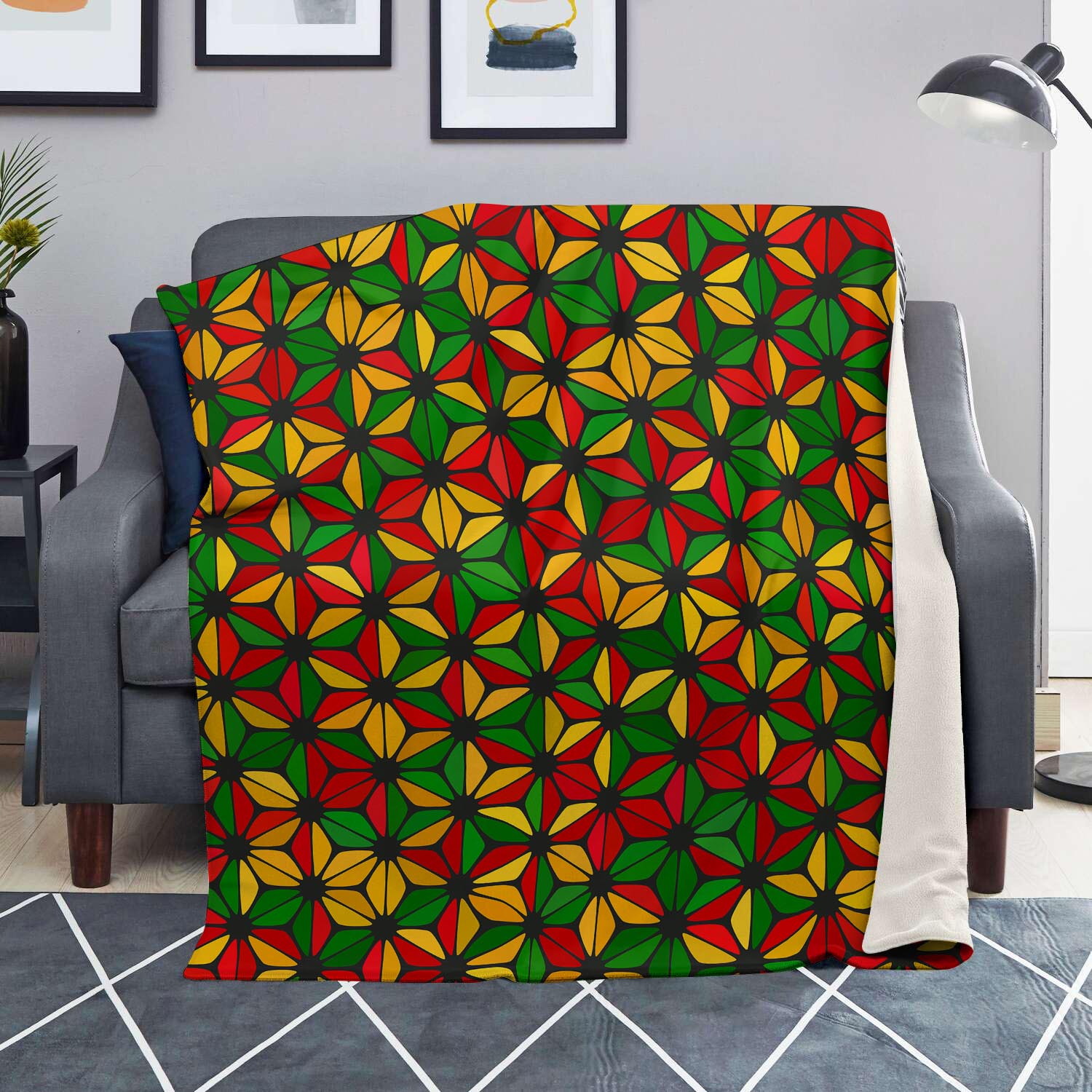 Abstract Reggae Rasta Blanket-grizzshop