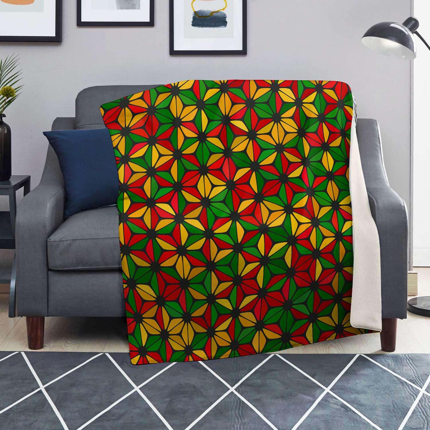 Abstract Reggae Rasta Blanket-grizzshop