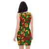 Abstract Reggae Rasta Bodycon Dress-grizzshop