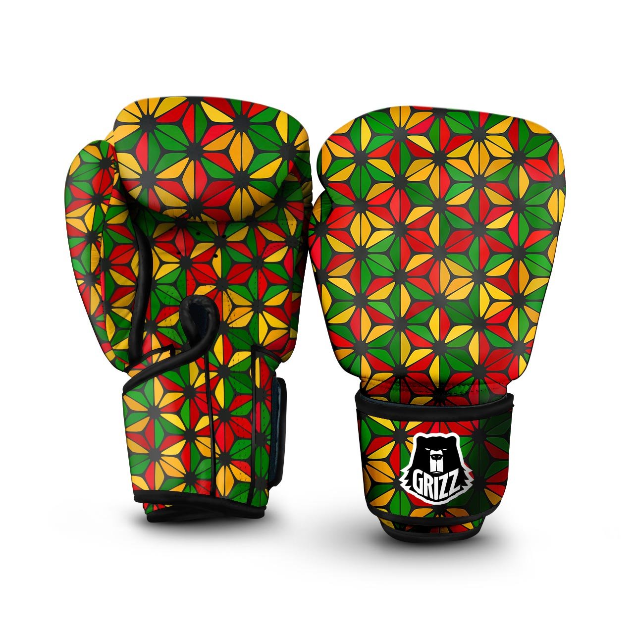 Abstract Reggae Rasta Boxing Gloves-grizzshop