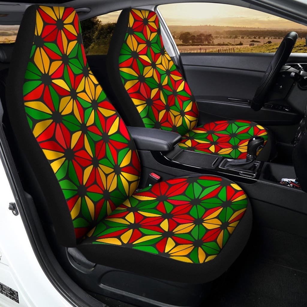 Abstract Reggae Rasta Car Seat Covers-grizzshop