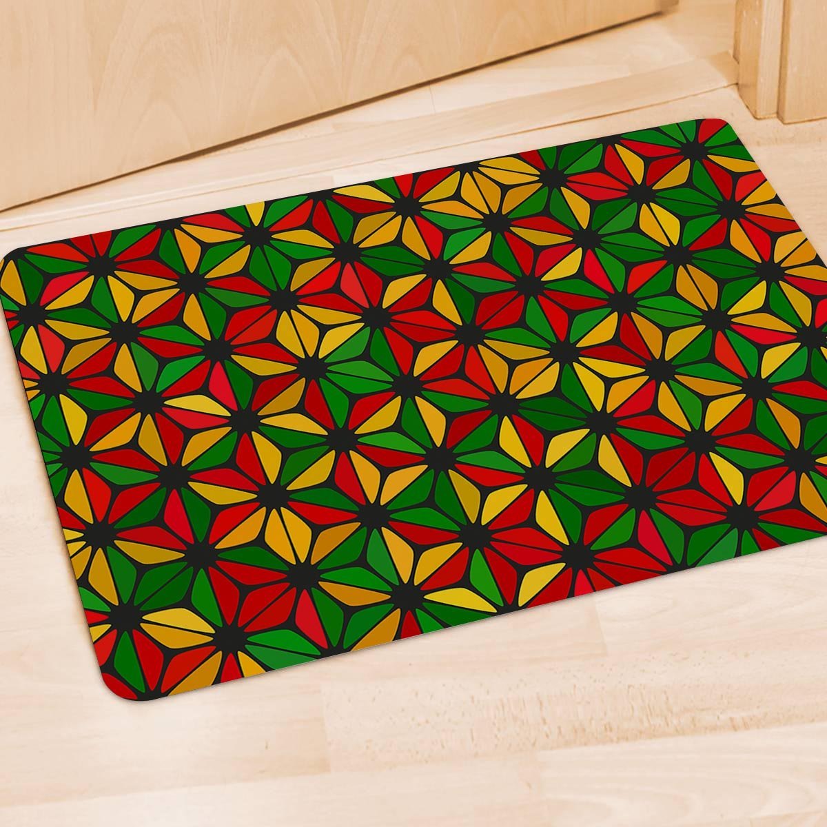 Abstract Reggae Rasta Door Mat-grizzshop