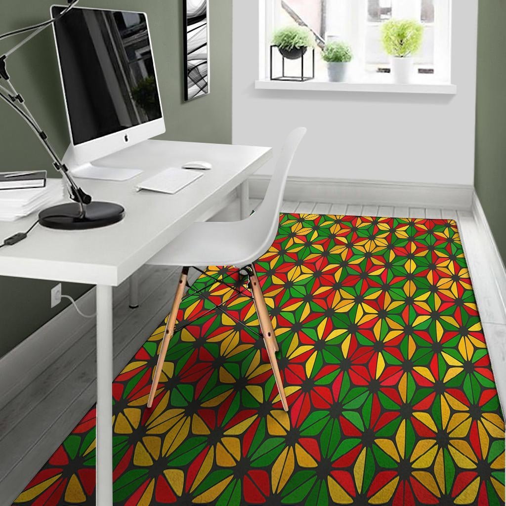 Abstract Reggae Rasta Floor Mat-grizzshop