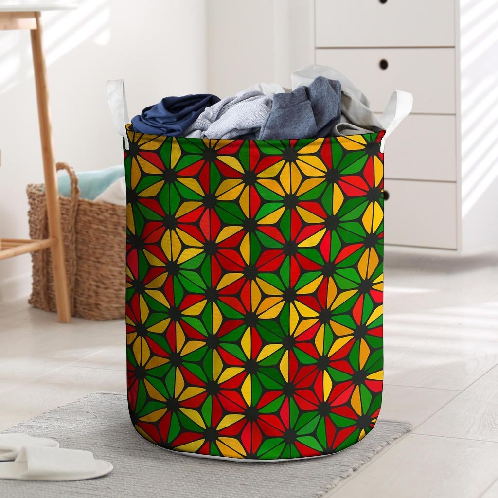 Abstract Reggae Rasta Laundry Basket-grizzshop