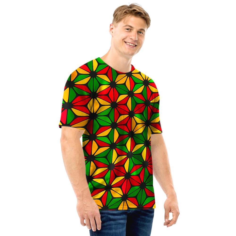 Abstract Reggae Rasta Men T Shirt-grizzshop