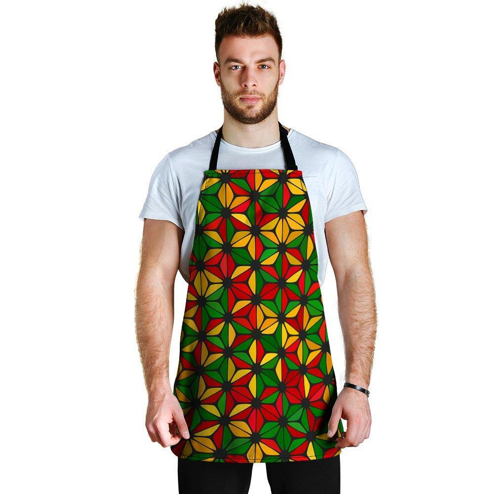 Abstract Reggae Rasta Men's Apron-grizzshop