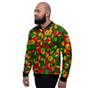 Abstract Reggae Rasta Men's Bomber Jacket-grizzshop