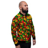 Abstract Reggae Rasta Men's Bomber Jacket-grizzshop