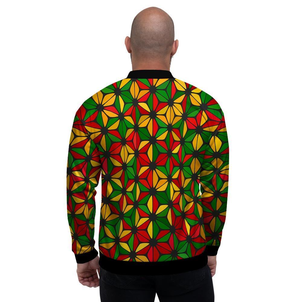 Abstract Reggae Rasta Men's Bomber Jacket-grizzshop