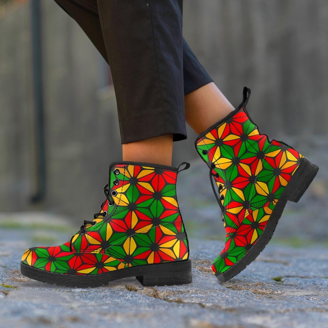 Abstract Reggae Rasta Men's Boots-grizzshop