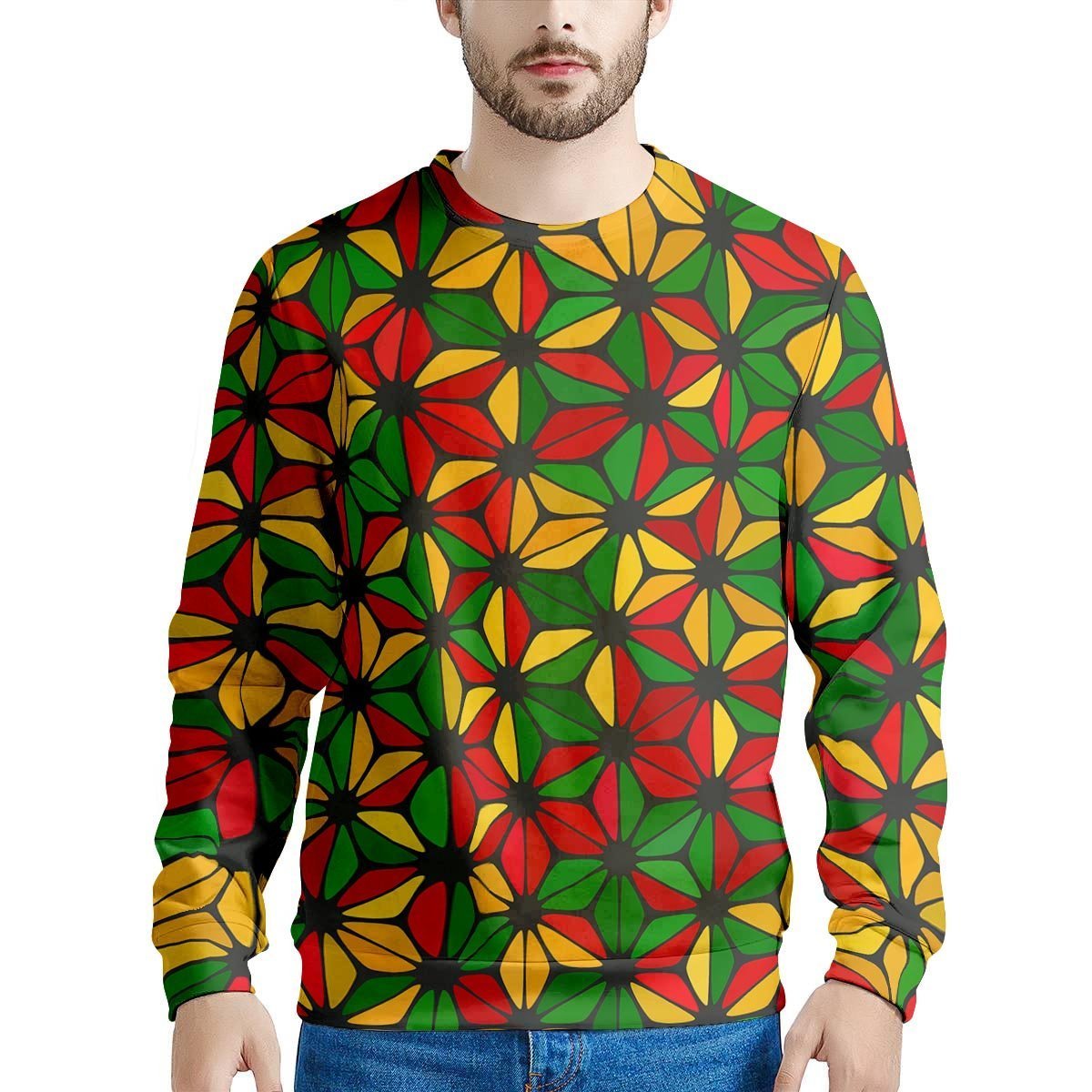 Abstract Reggae Rasta Men's Sweatshirt-grizzshop