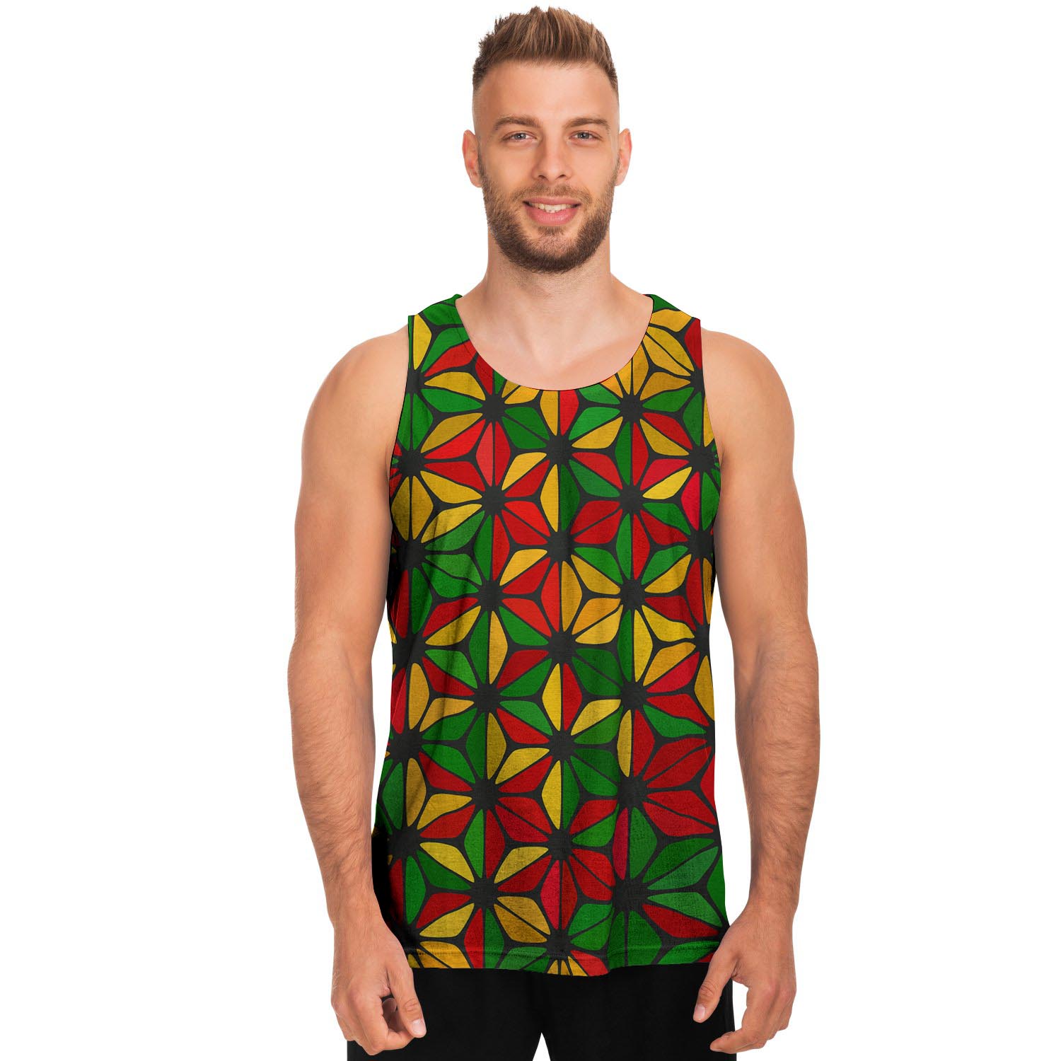 Abstract Reggae Rasta Men's Tank Tops-grizzshop