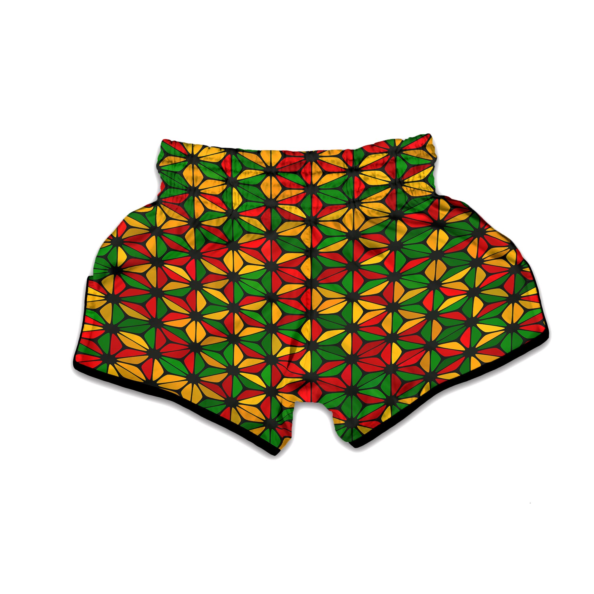 Abstract Reggae Rasta Muay Thai Boxing Shorts-grizzshop